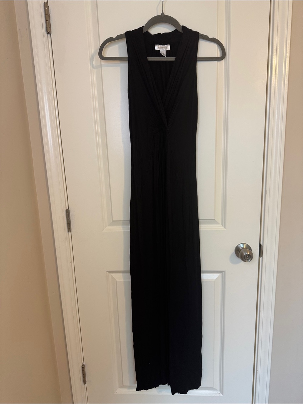 Sleeveless Black V-Neck Maxi Dress - Motherhood Maternity